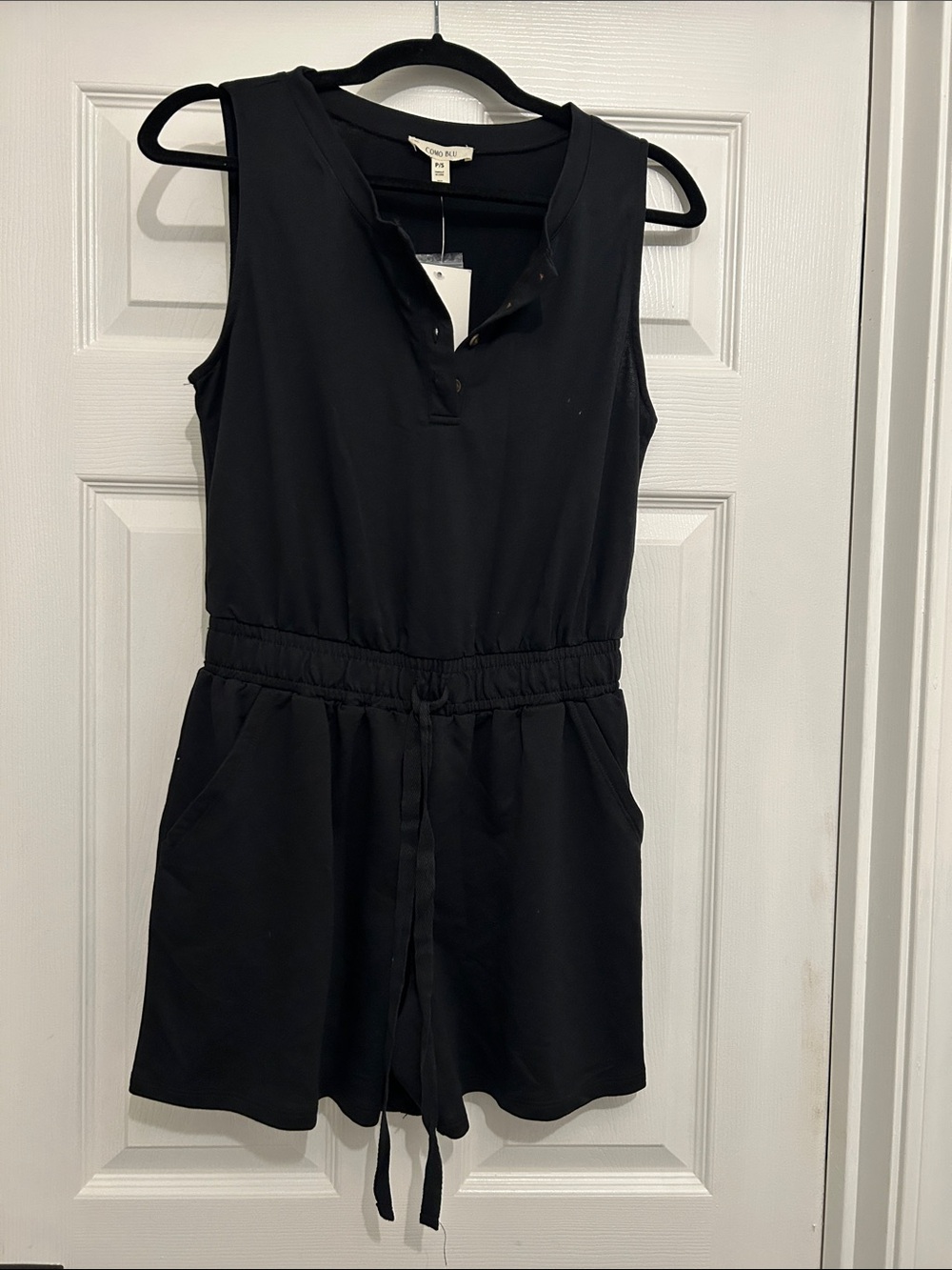 Caslon Black Sleeveless Drawstring Waist Romper 🤍